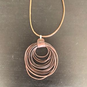 Leather spiral necklace
